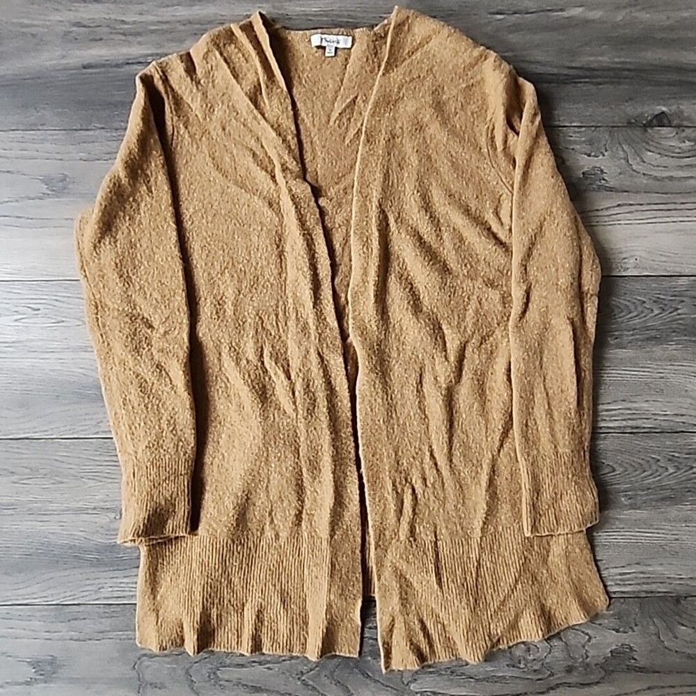 Madewell Cardigan Open Front Sweater Merino Wool Blend Tan Women's Size M